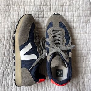 Veja Navy and Gray Sneakers with White Accents